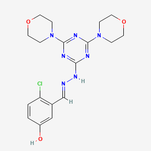 2-chloro-5-hydroxybenzaldehyde (4,6-di-4-morpholinyl-1,3,5-triazin-2-yl)hydrazone