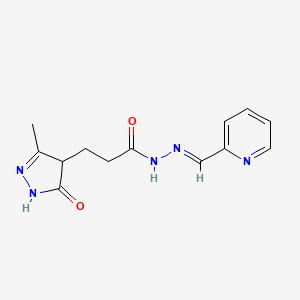 molecular formula C13H15N5O2 B5882929 3-(3-methyl-5-oxo-4,5-dihydro-1H-pyrazol-4-yl)-N'-(2-pyridinylmethylene)propanohydrazide 