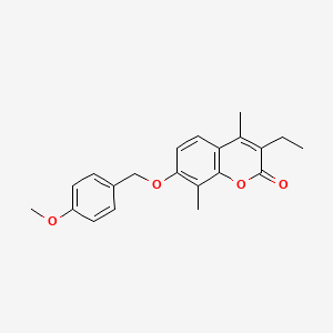 molecular formula C21H22O4 B5883011 3-ethyl-7-[(4-methoxybenzyl)oxy]-4,8-dimethyl-2H-chromen-2-one 