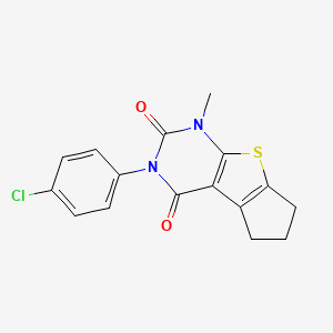 molecular formula C16H13ClN2O2S B5883019 3-(4-chlorophenyl)-1-methyl-1,5,6,7-tetrahydro-2H-cyclopenta[4,5]thieno[2,3-d]pyrimidine-2,4(3H)-dione 