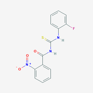 molecular formula C14H10FN3O3S B5883044 N-{[(2-fluorophenyl)amino]carbonothioyl}-2-nitrobenzamide 