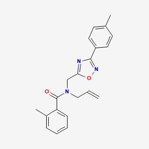 molecular formula C21H21N3O2 B5883061 N-allyl-2-methyl-N-{[3-(4-methylphenyl)-1,2,4-oxadiazol-5-yl]methyl}benzamide 