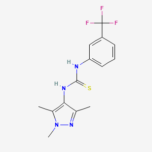 molecular formula C14H15F3N4S B5883077 N-[3-(trifluoromethyl)phenyl]-N'-(1,3,5-trimethyl-1H-pyrazol-4-yl)thiourea 