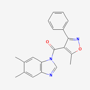 molecular formula C20H17N3O2 B5883081 5,6-dimethyl-1-[(5-methyl-3-phenyl-4-isoxazolyl)carbonyl]-1H-benzimidazole 