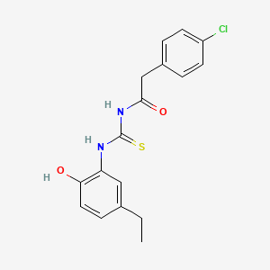 2-(4-chlorophenyl)-N-{[(5-ethyl-2-hydroxyphenyl)amino]carbonothioyl}acetamide