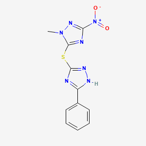 molecular formula C11H9N7O2S B5883119 1-methyl-3-nitro-5-[(5-phenyl-1H-1,2,4-triazol-3-yl)sulfanyl]-1H-1,2,4-triazole 