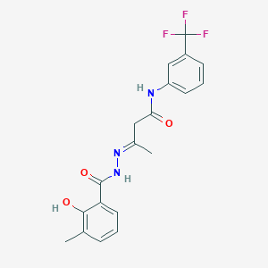 molecular formula C19H18F3N3O3 B5883124 3-[(2-hydroxy-3-methylbenzoyl)hydrazono]-N-[3-(trifluoromethyl)phenyl]butanamide 