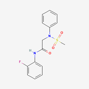molecular formula C15H15FN2O3S B5883153 N~1~-(2-fluorophenyl)-N~2~-(methylsulfonyl)-N~2~-phenylglycinamide 