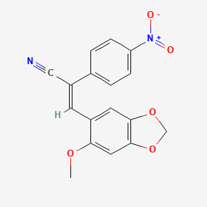 molecular formula C17H12N2O5 B5883168 3-(6-methoxy-1,3-benzodioxol-5-yl)-2-(4-nitrophenyl)acrylonitrile 