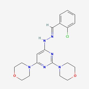 molecular formula C19H23ClN6O2 B5883180 2-chlorobenzaldehyde (2,6-di-4-morpholinyl-4-pyrimidinyl)hydrazone 
