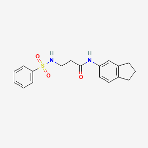 molecular formula C18H20N2O3S B5883207 N~1~-(2,3-dihydro-1H-inden-5-yl)-N~3~-(phenylsulfonyl)-beta-alaninamide 