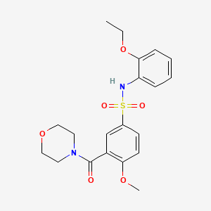molecular formula C20H24N2O6S B5883221 N-(2-ethoxyphenyl)-4-methoxy-3-(4-morpholinylcarbonyl)benzenesulfonamide 