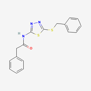 molecular formula C17H15N3OS2 B5883338 N-[5-(benzylthio)-1,3,4-thiadiazol-2-yl]-2-phenylacetamide 