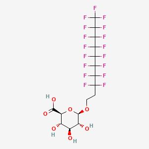molecular formula C16H13F17O7 B588334 3,3,4,4,5,5,6,6,7,7,8,8,9,9,10,10,10-Heptadecafluorodecyl beta-D-glucopyranosiduronic acid CAS No. 864551-34-8