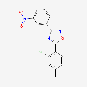 molecular formula C15H10ClN3O3 B5883346 5-(2-chloro-4-methylphenyl)-3-(3-nitrophenyl)-1,2,4-oxadiazole 