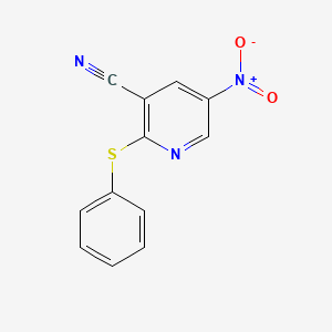 molecular formula C12H7N3O2S B5883355 5-nitro-2-(phenylthio)nicotinonitrile 