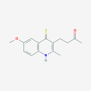 molecular formula C15H17NO2S B5883370 4-(4-mercapto-6-methoxy-2-methyl-3-quinolinyl)-2-butanone 