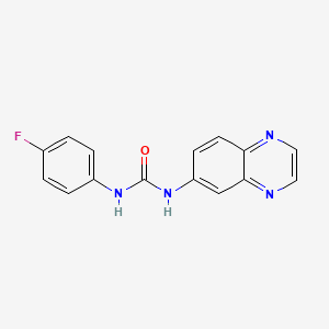 molecular formula C15H11FN4O B5883413 N-(4-fluorophenyl)-N'-6-quinoxalinylurea 