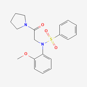 molecular formula C19H22N2O4S B5883416 N-(2-methoxyphenyl)-N-[2-oxo-2-(1-pyrrolidinyl)ethyl]benzenesulfonamide 