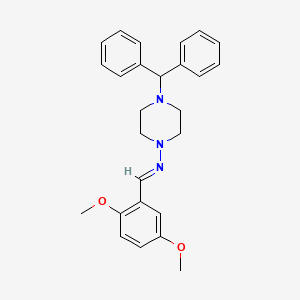 N-(2,5-dimethoxybenzylidene)-4-(diphenylmethyl)-1-piperazinamine