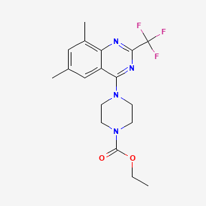 molecular formula C18H21F3N4O2 B5883477 ethyl 4-[6,8-dimethyl-2-(trifluoromethyl)-4-quinazolinyl]-1-piperazinecarboxylate 