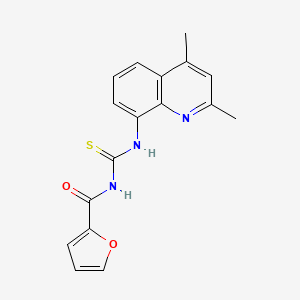 molecular formula C17H15N3O2S B5883537 N-{[(2,4-dimethyl-8-quinolinyl)amino]carbonothioyl}-2-furamide 