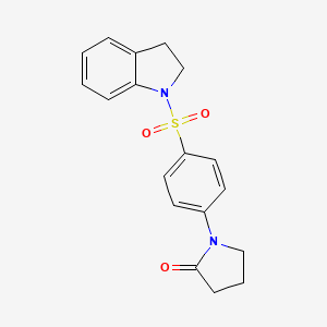 molecular formula C18H18N2O3S B5883554 1-[4-(2,3-dihydro-1H-indol-1-ylsulfonyl)phenyl]-2-pyrrolidinone 