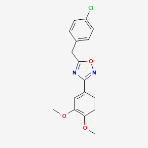 molecular formula C17H15ClN2O3 B5883586 5-(4-chlorobenzyl)-3-(3,4-dimethoxyphenyl)-1,2,4-oxadiazole 