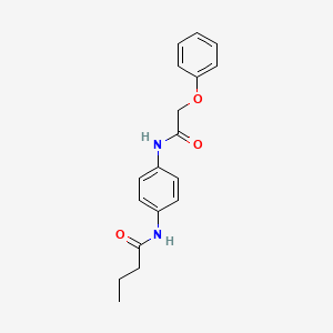 molecular formula C18H20N2O3 B5883649 N-{4-[(2-phenoxyacetyl)amino]phenyl}butanamide 