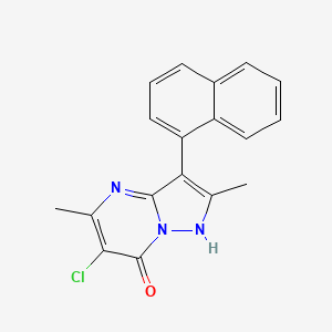 molecular formula C18H14ClN3O B5883652 6-chloro-2,5-dimethyl-3-(1-naphthyl)pyrazolo[1,5-a]pyrimidin-7(4H)-one 