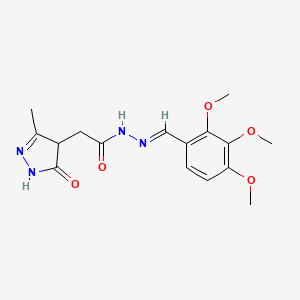molecular formula C16H20N4O5 B5883662 2-(3-methyl-5-oxo-4,5-dihydro-1H-pyrazol-4-yl)-N'-(2,3,4-trimethoxybenzylidene)acetohydrazide 