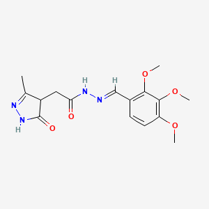 2-(3-METHYL-5-OXO-4,5-DIHYDRO-1H-PYRAZOL-4-YL)-N'-[(E)-(2,3,4-TRIMETHOXYPHENYL)METHYLIDENE]ACETOHYDRAZIDE