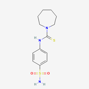 molecular formula C13H19N3O2S2 B5883674 N-[4-(aminosulfonyl)phenyl]-1-azepanecarbothioamide 