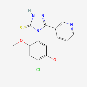 4-(4-chloro-2,5-dimethoxyphenyl)-5-(3-pyridinyl)-4H-1,2,4-triazole-3-thiol