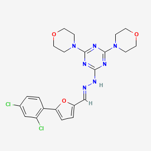 molecular formula C22H23Cl2N7O3 B5883686 5-(2,4-dichlorophenyl)-2-furaldehyde (4,6-di-4-morpholinyl-1,3,5-triazin-2-yl)hydrazone 