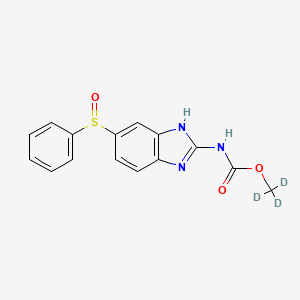 molecular formula C15H13N3O3S B588371 三氘甲基 N-[6-(苯亚磺酰基)-1H-苯并咪唑-2-基]氨基甲酸酯 CAS No. 1228182-54-4