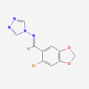 molecular formula C10H7BrN4O2 B5883729 N-[(6-bromo-1,3-benzodioxol-5-yl)methylene]-4H-1,2,4-triazol-4-amine 