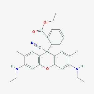 molecular formula C29H31N3O3 B588373 2-[2,7-Dimethyl-3,6-bis(ethylamino)-9-cyano-9H-xanthene-9-yl]benzoic acid ethyl ester CAS No. 144429-82-3