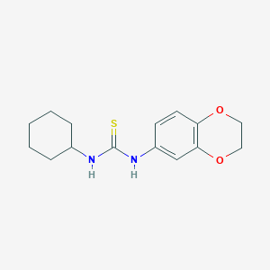 molecular formula C15H20N2O2S B5883740 N-cyclohexyl-N'-(2,3-dihydro-1,4-benzodioxin-6-yl)thiourea 