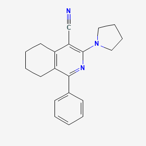 molecular formula C20H21N3 B5883754 1-phenyl-3-(1-pyrrolidinyl)-5,6,7,8-tetrahydro-4-isoquinolinecarbonitrile 