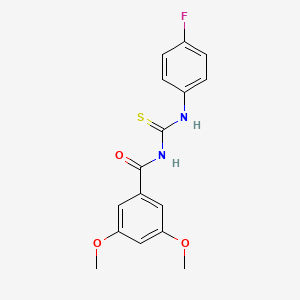molecular formula C16H15FN2O3S B5883771 N-{[(4-fluorophenyl)amino]carbonothioyl}-3,5-dimethoxybenzamide 