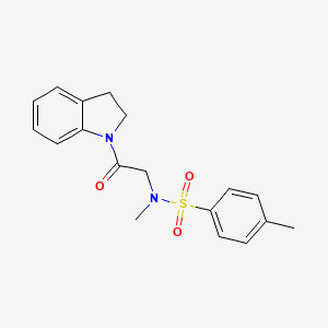 molecular formula C18H20N2O3S B5883793 N-[2-(2,3-dihydro-1H-indol-1-yl)-2-oxoethyl]-N,4-dimethylbenzenesulfonamide 