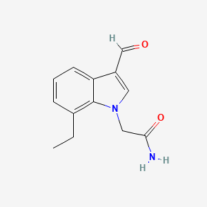 molecular formula C13H14N2O2 B5883796 2-(7-ethyl-3-formyl-1H-indol-1-yl)acetamide 