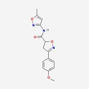 molecular formula C15H15N3O4 B5883826 3-(4-methoxyphenyl)-N-(5-methyl-3-isoxazolyl)-4,5-dihydro-5-isoxazolecarboxamide 