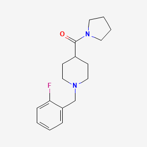 molecular formula C17H23FN2O B5883862 1-(2-fluorobenzyl)-4-(1-pyrrolidinylcarbonyl)piperidine 