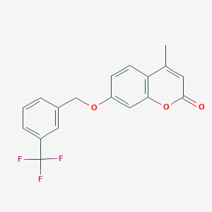 molecular formula C18H13F3O3 B5883945 4-methyl-7-{[3-(trifluoromethyl)benzyl]oxy}-2H-chromen-2-one 