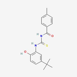 molecular formula C19H22N2O2S B5884001 N-{[(5-tert-butyl-2-hydroxyphenyl)amino]carbonothioyl}-4-methylbenzamide 