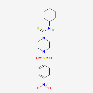 N-cyclohexyl-4-[(4-nitrophenyl)sulfonyl]-1-piperazinecarbothioamide