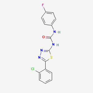 molecular formula C15H10ClFN4OS B5884129 N-[5-(2-chlorophenyl)-1,3,4-thiadiazol-2-yl]-N'-(4-fluorophenyl)urea 