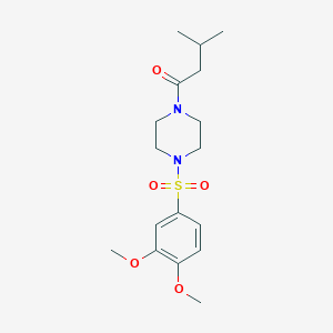 molecular formula C17H26N2O5S B5884145 1-[(3,4-dimethoxyphenyl)sulfonyl]-4-(3-methylbutanoyl)piperazine 